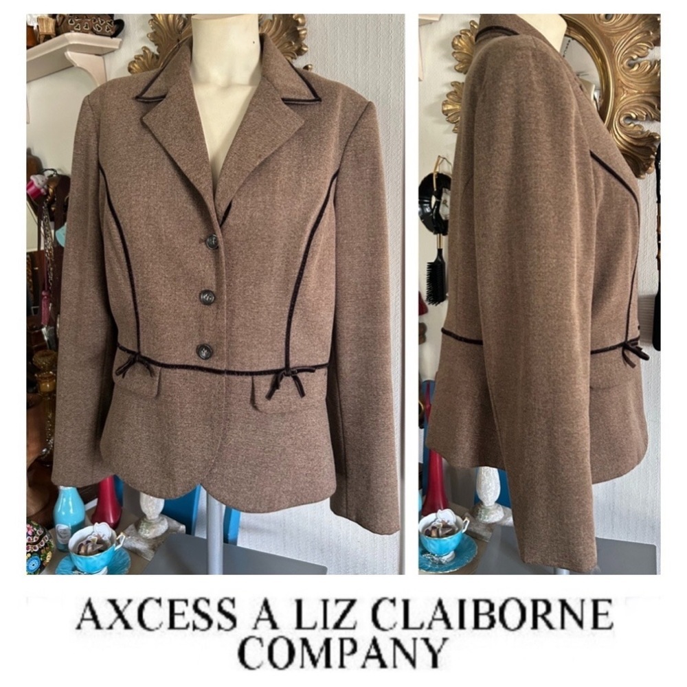 Brown Blazer with Brown Velvet Accents
